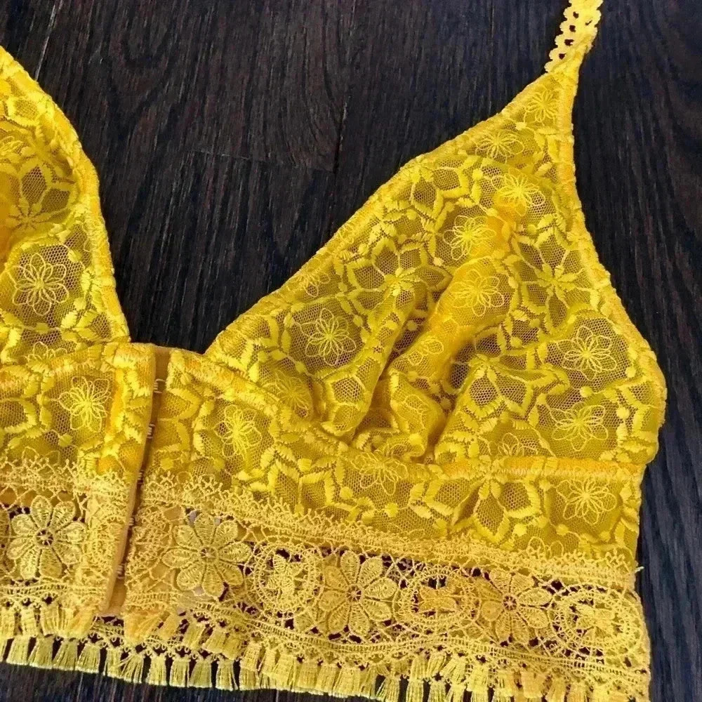 Free People Intimately Women’s XS Ella Soft Lace Bra/Bralette Sardenia Sunset - Picture 7 of 13